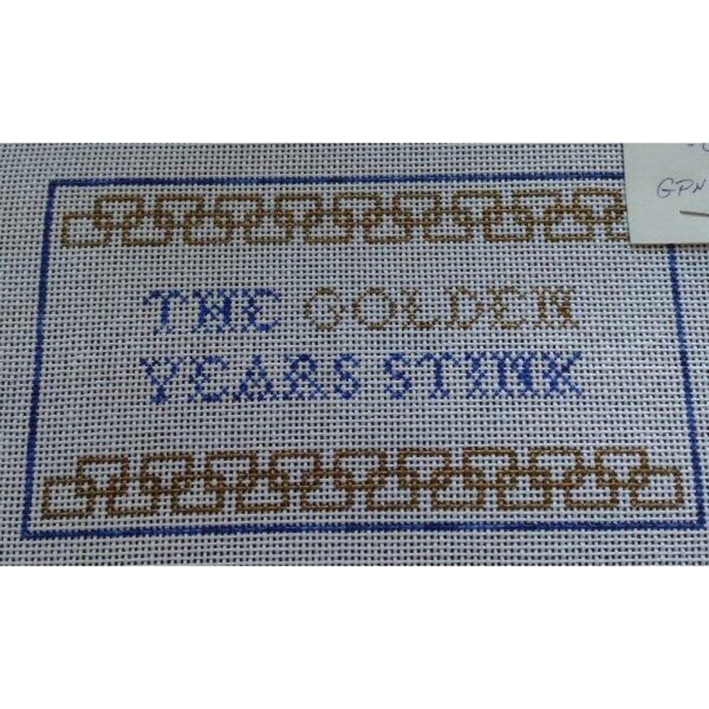 CC Designs Needlepoint Canvas Golden Years Stink Hand Painted Blue Si 291A